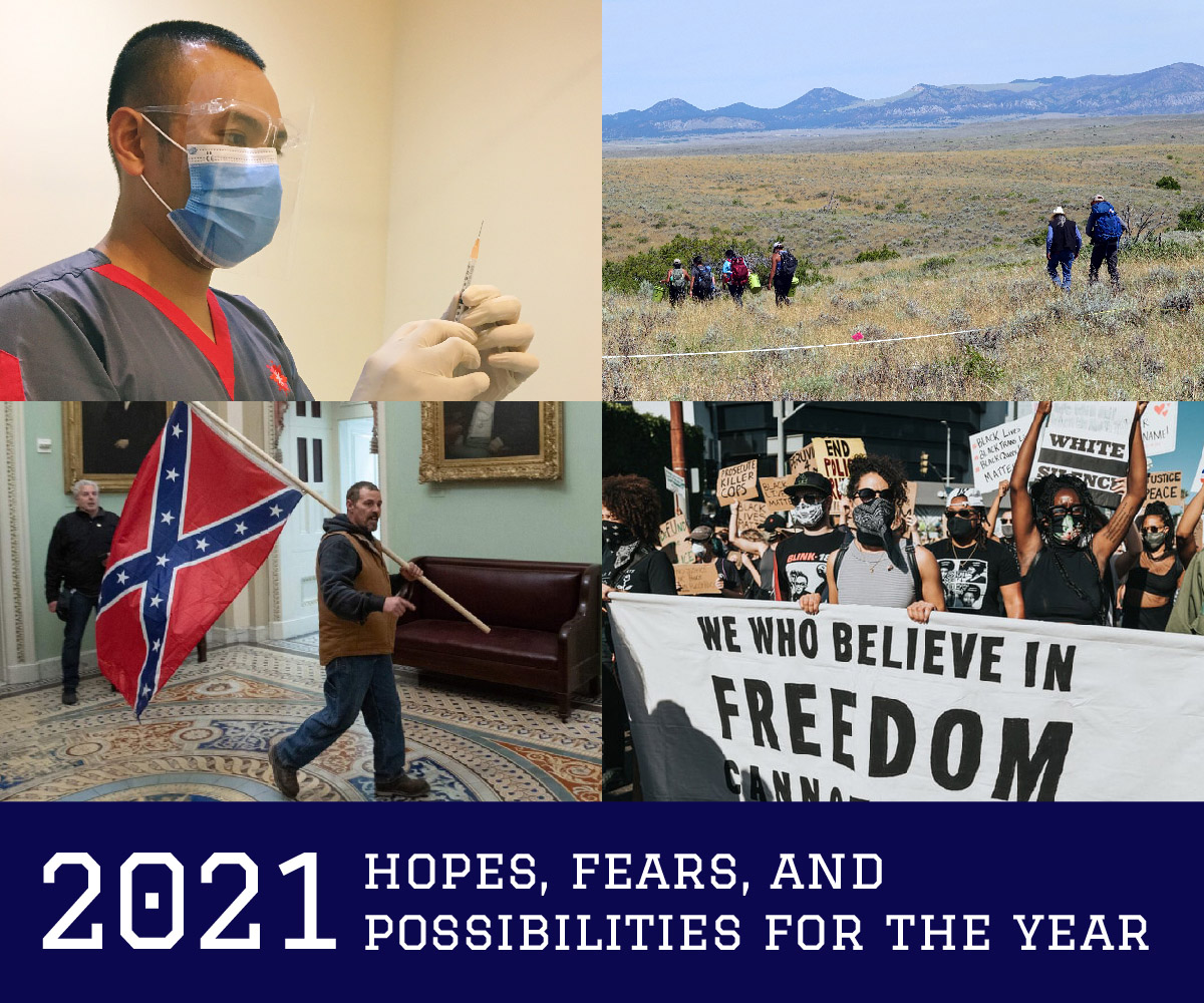 header collage with text: 2021 Hopes, Fears, and Possibilities for the Year